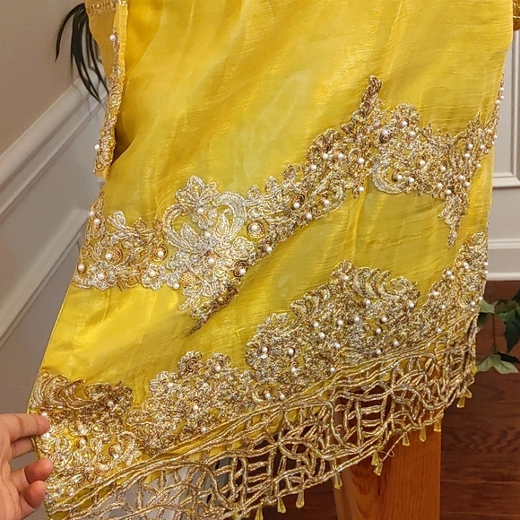 Embroidered fancy Multi color Pakistani/Indian 3Pc Shalwar suit Size M-L - Picture 11 of 15